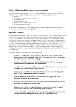 Joint museum sector submission to the DCMS Culture White Paper