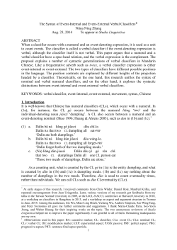 The Syntax of Event-Internal and Event-External Verbal