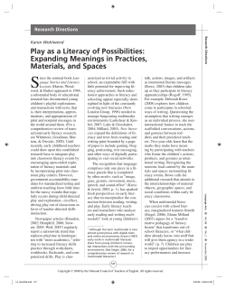 Play as a Literacy of Possibilities: Expanding