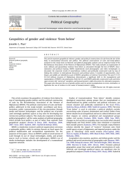 Geopolitics of gender and violence &bull;from below