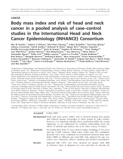Body mass index and risk of head and neck
