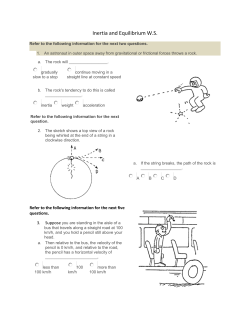 Inertia and Equilibrium WS