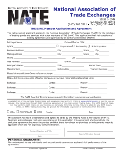 BANC Membership Application - National Association of Trade