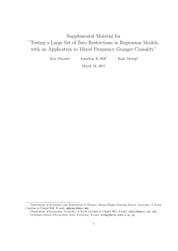 Testing a Large Set of Zero Restrictions in - UNC