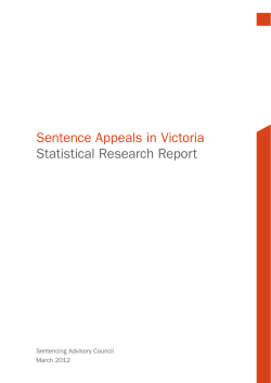 Sentence Appeals in Victoria: Statistical Research Report