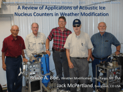 Applications of acoustic ice nucleus counters in weather modification