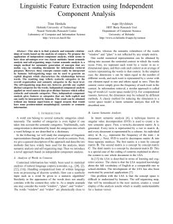 Linguistic Feature Extraction using Independent Component Analysis