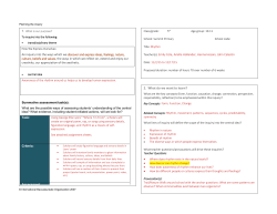5th Grade PYP Planner Unit 3