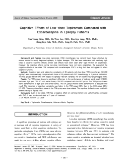 Cognitive Effects of Low-dose Topiramate