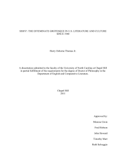 SISSY!: THE EFFEMINATE GROTESQUE IN US - UNC