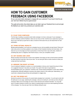 HOW TO GAIN CUSTOMER FEEDBACK USING FACEBOOK