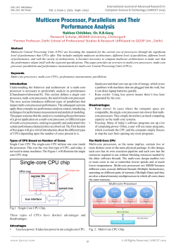 Multicore Processor, Parallelism and Their Performance