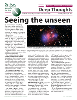 Deep Thoughts for Feb 27, 2017 - Sanford Underground Research