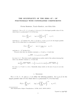 The multiplicity of the zero at $1$ of polynomials with