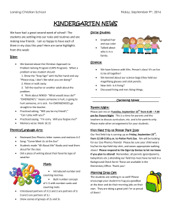 September 9, 2016 Newsletter