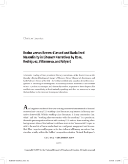 Brains versus Brawn: Classed and Racialized Masculinity in