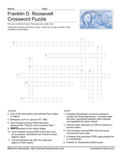 Franklin D. Roosevelt Crossword Puzzle