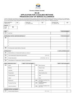 bc-26 application for a coalbed methane producer cost of service