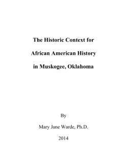 The Historic Context for African American History in Muskogee