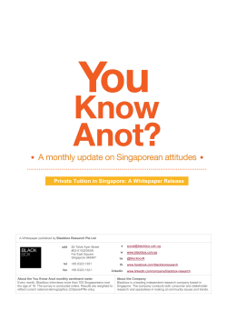Private Tuition in Singapore: A Whitepaper Release