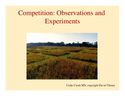 Competition: Observations and Experiments