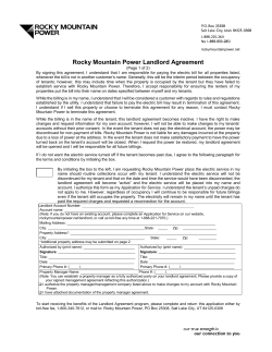 Landlord Interim Billing Agreement form