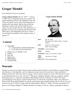 Gregor Mendel - Wikipedia - University of Illinois Archives