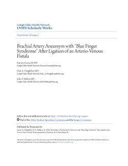 Brachial Artery Aneursym with &acirc;&bull;&oelig;Blue Finger