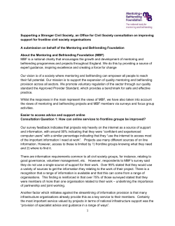 our response - Mentoring and Befriending Foundation
