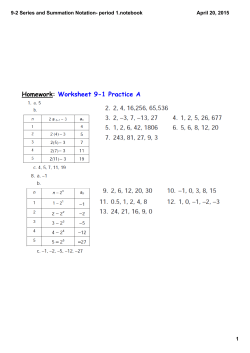 9-2 Series and Summation Notation