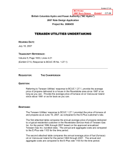 TERASEN UTILITIES UNDERTAKING - the British Columbia Utilities