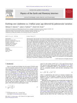 Evolving core conditions ca. 2 billion years ago detected by