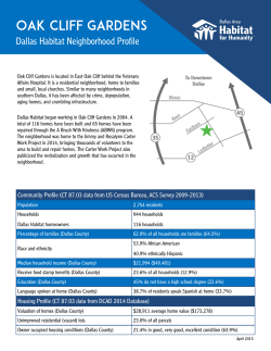Dallas Habitat Neighborhood Profile