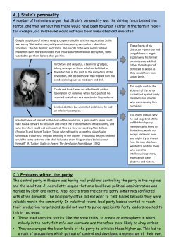 A.) Stalin`s personality