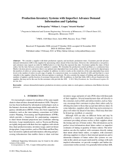 Production-Inventory Systems with Imperfect Advance