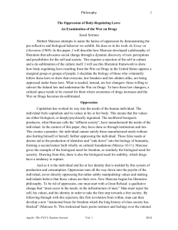 Philosophy 1 The Oppression of Body
