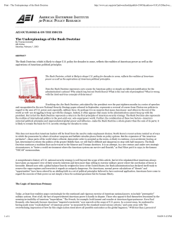 Print - The Underpinnings of the Bush Doctrine