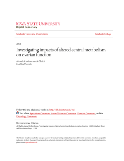Investigating impacts of altered central metabolism on ovarian function