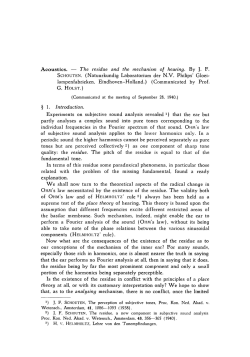 The residue and the mechanism of hearing