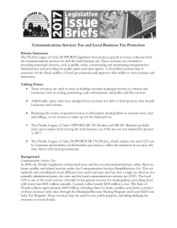 Communications Services Tax and Local Business Tax Protection