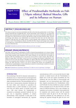 Effect of Pendimethalin Herbicide on Fish (Tilapia