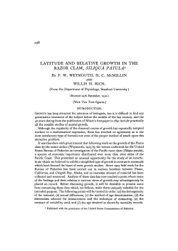 latitude and relative growth in the razor clam, siliqua patula