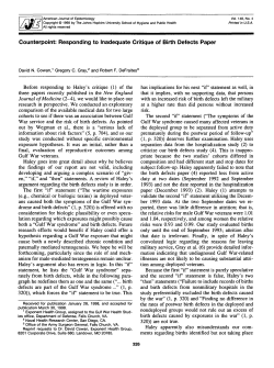 Counterpoint: Responding to Inadequate Critique of Birth Defects