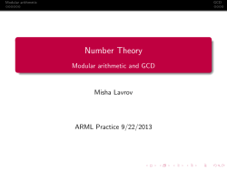 Number Theory - Modular arithmetic and GCD