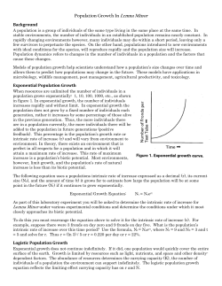 Population Growth In Lemna Minor