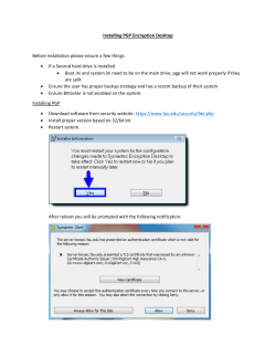 PGP Managed Installation Procedures
