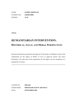 humanitarian intervention: historical, legal and moral perspectives