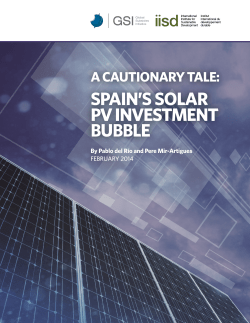spain`s solar pv investment bubble