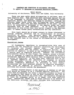 language and cognition in bilingual children