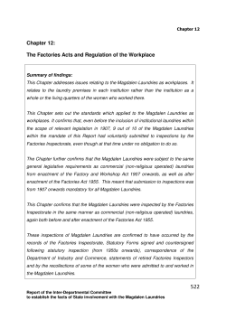 Chapter 12: The Factories Acts and Regulation of the Workplace